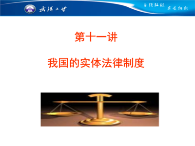 第十一讲 我国的实体法律制度